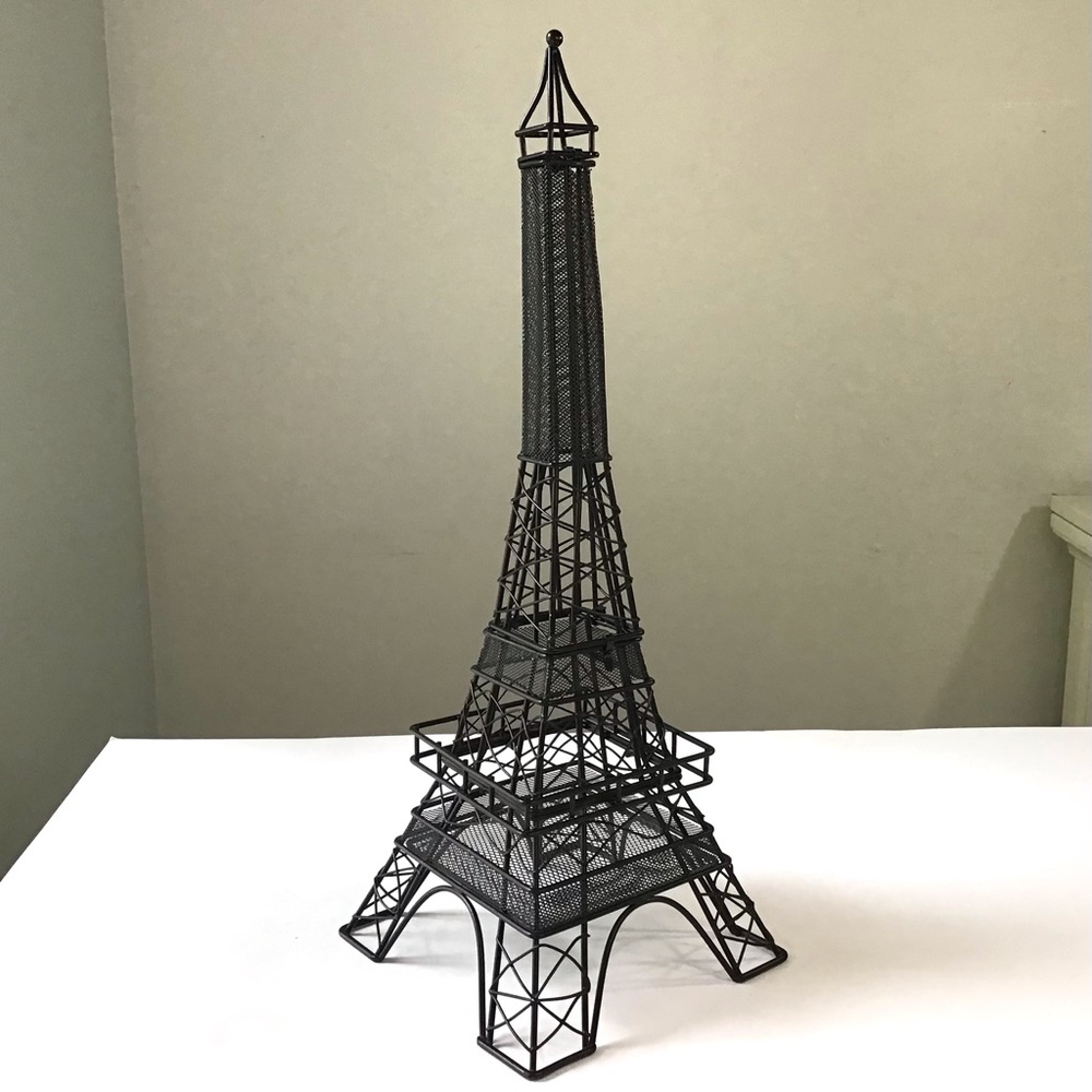 Eiffel Tower 20” Black Metal Wire Statue Table Shelf Decor French Paris.